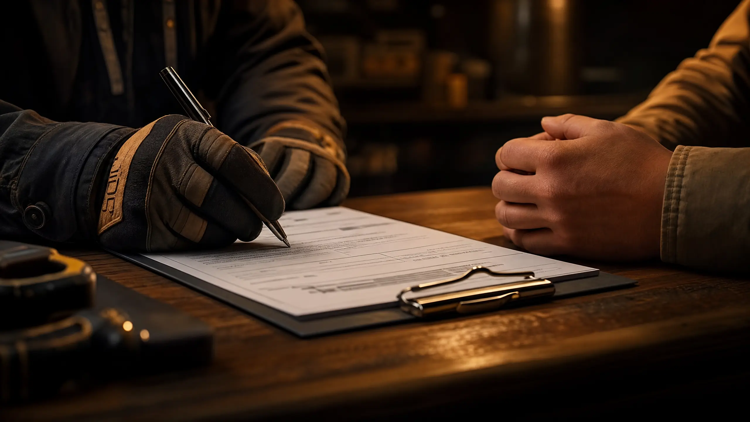 Written change-order document being signed before scope adjustment
